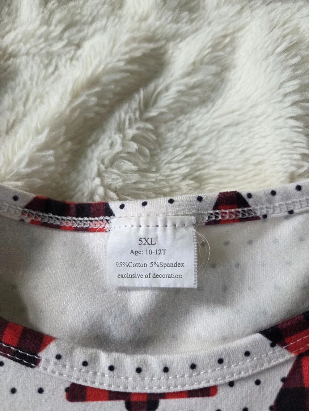 Girls White Holiday Dress with Red Plaid Trees Size 10-12 Christmas Teen Youth